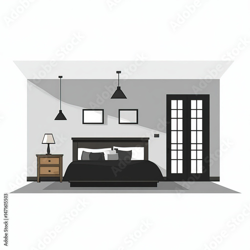bedroom silhouette , black ...