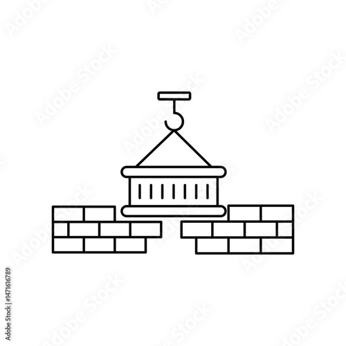 grider lineal icon with white background vector stock illustration