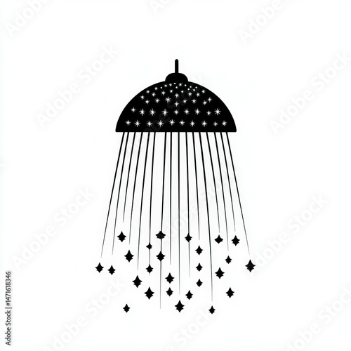 shower silhouette , black a...