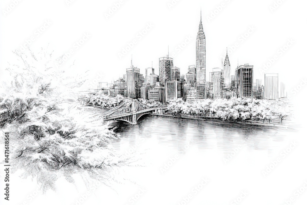 Fototapeta premium skyline sketch