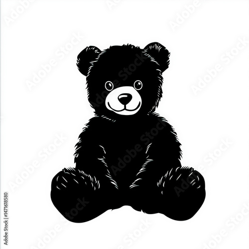 teddy bear silhouette , bla...