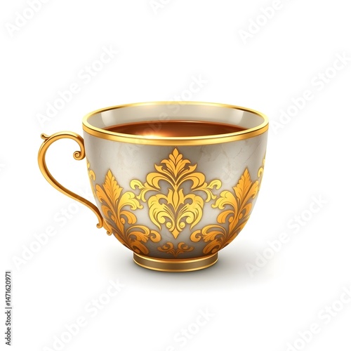 a cup of tea on white