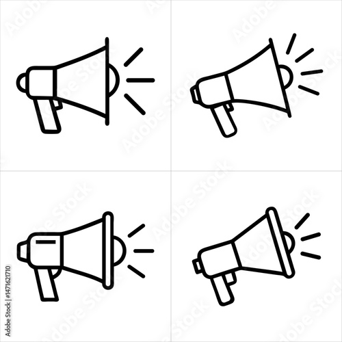 Megaphone Announcement icon set