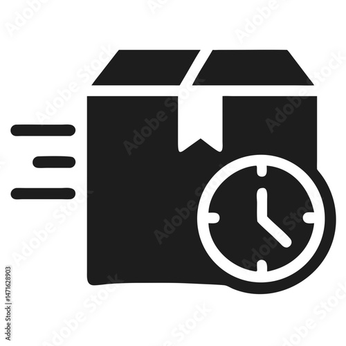 Fast delivery icon silhouette representing punctual shipping of parcels and packages