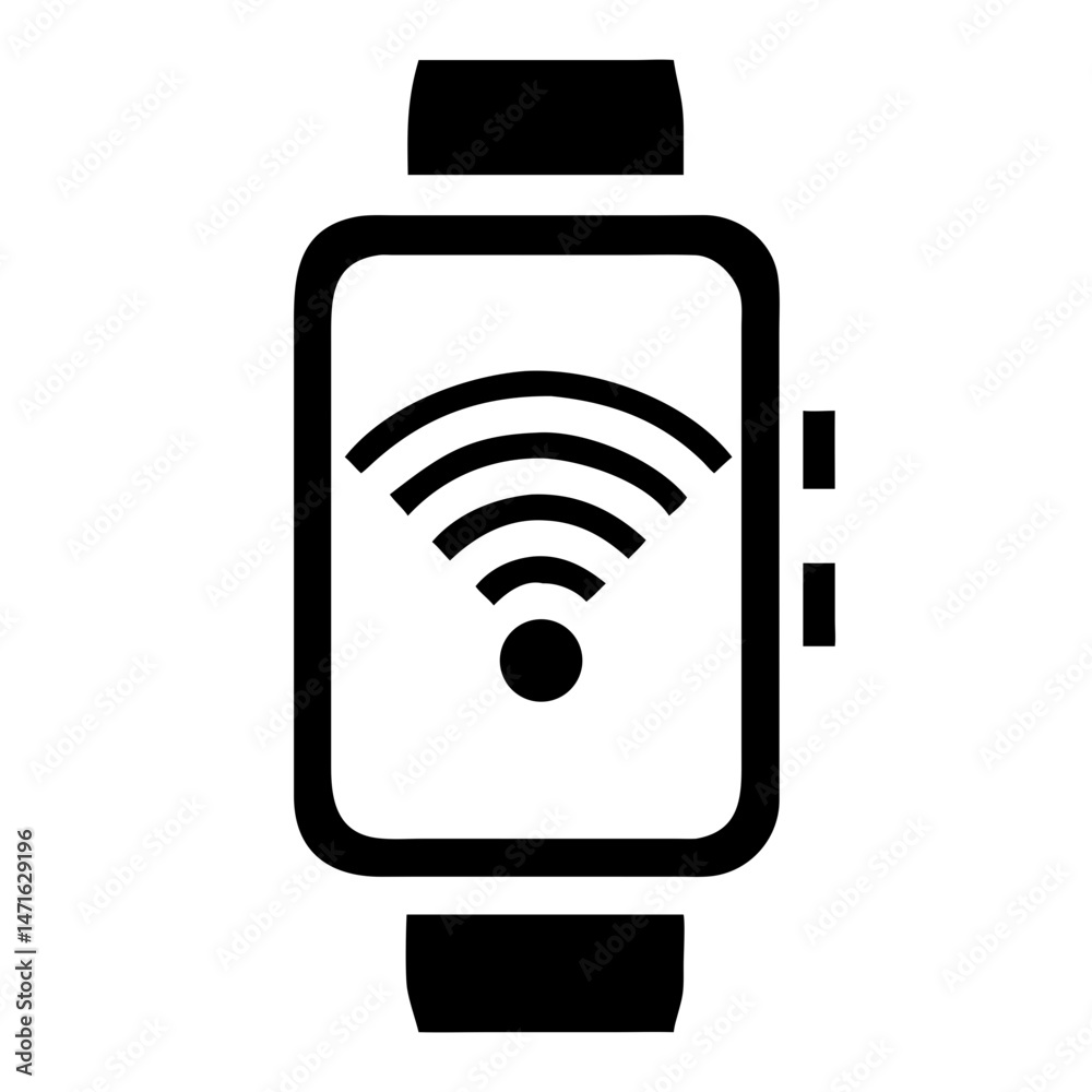Flat vector style silhouette design of smart device with signal icon connectivity Flat vector style silhouette design of smart device with signal icon connectivity