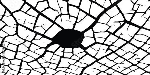 White Surface Texture In Pieces. Grey plaster facade house wall with dark cracks
