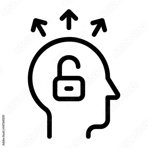 open mind line icon