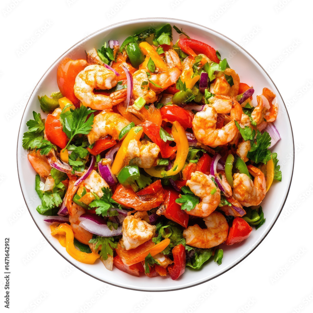 Colorful shrimp salad dish Colorful shrimp salad dish