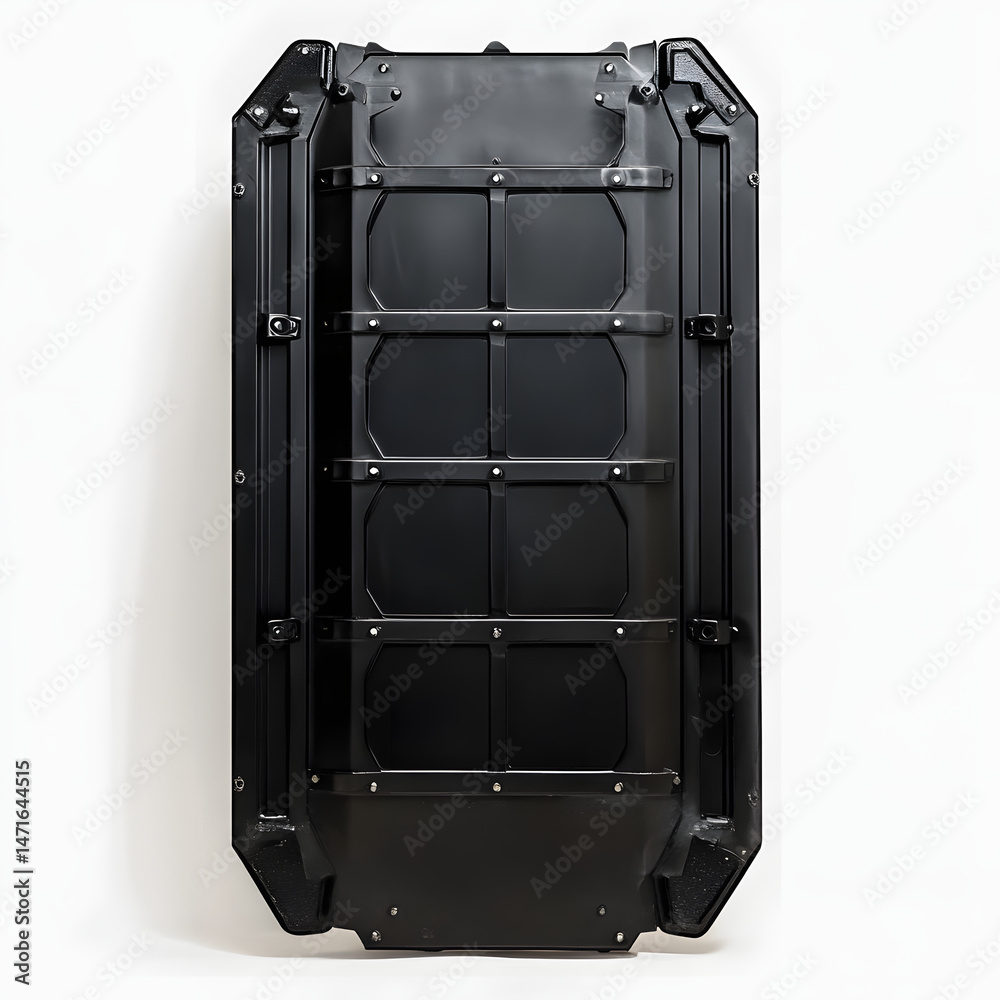 Black plastic storage container. Black plastic storage container.