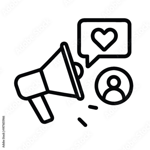 Minimal Social Media Marketing Icon – Flat Vector Design for Digital Promotion.