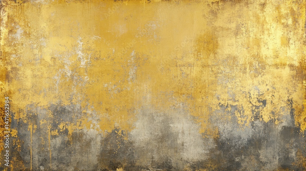 Obraz premium Grunge Wall Texture Gold and Grey