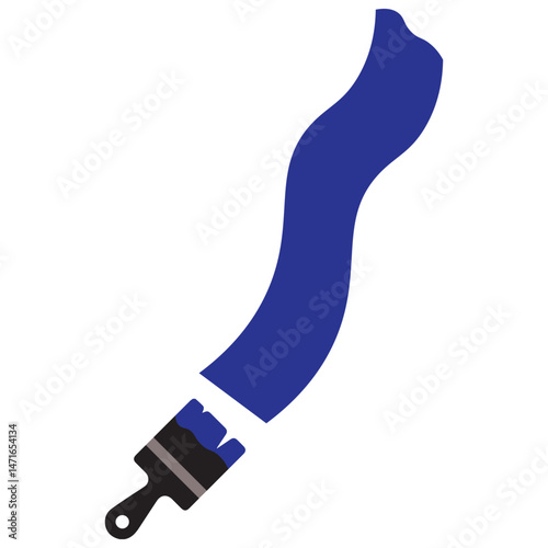 blue paint brush, Wall paint brush, illustration of wall brush 