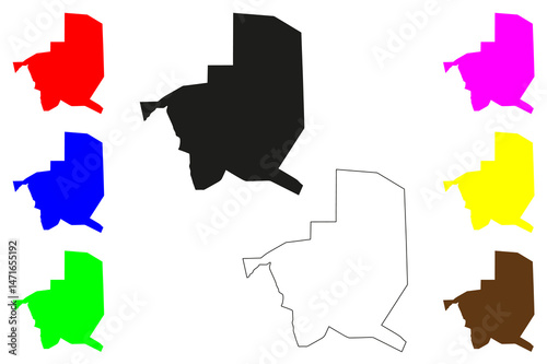 Rudrapur city (Republic of India, State of Uttarakhand) map vector illustration, scribble sketch Rudrapur map