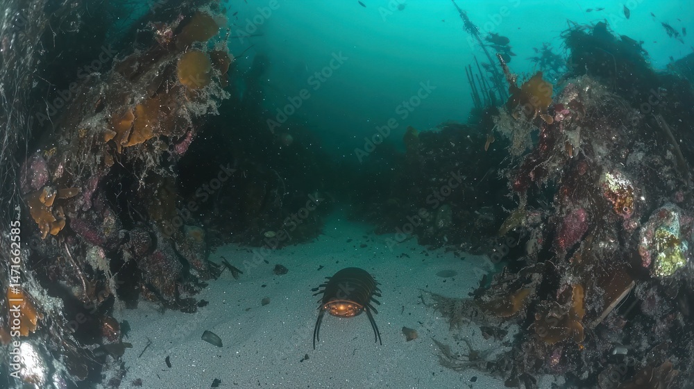 Fototapeta premium Submerged passage through kelp forest.