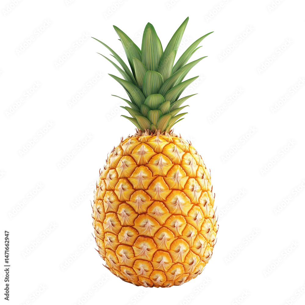 Fototapeta premium Ripe pineapple, whole, isolated
