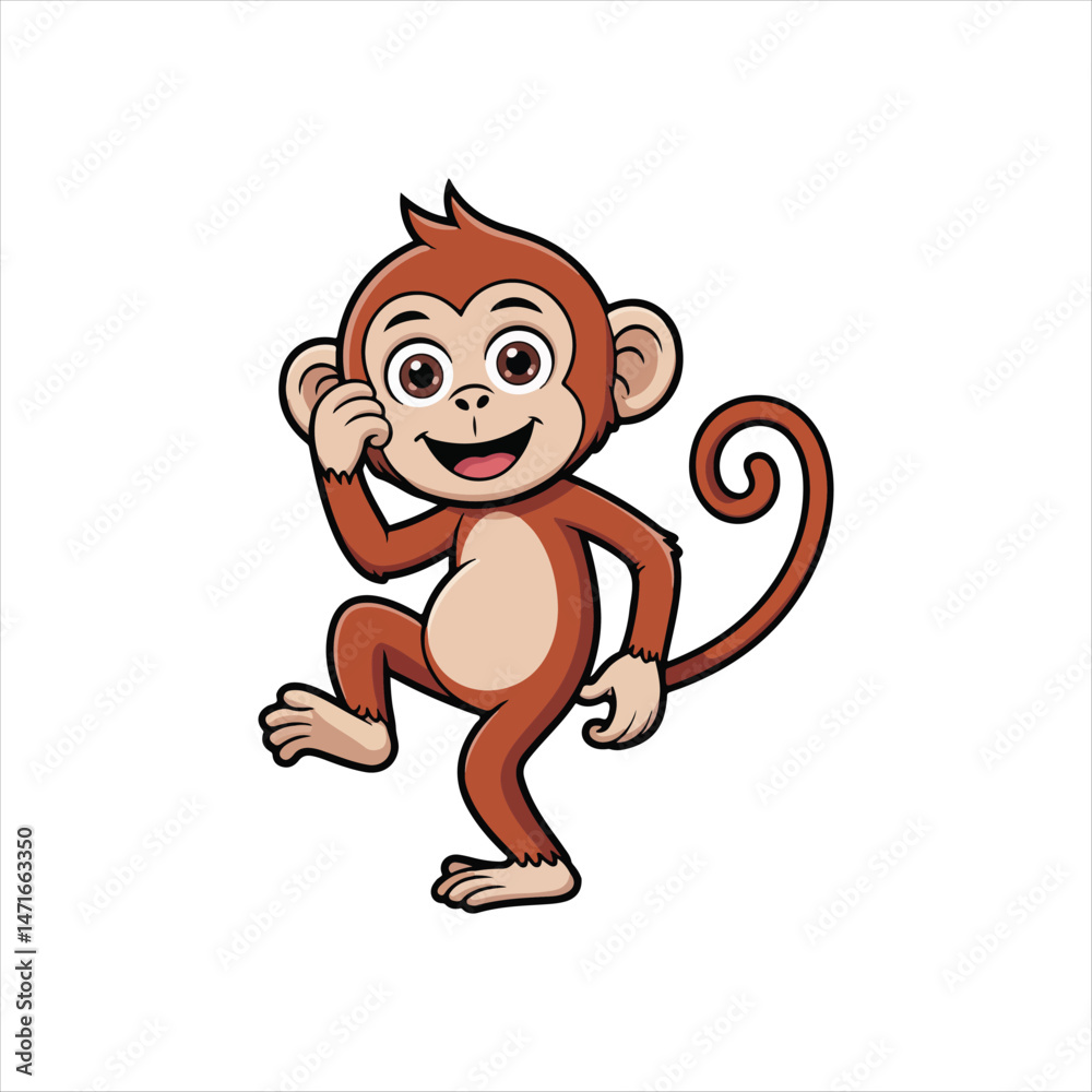 Fototapeta premium monkey is a cute smiling with dance