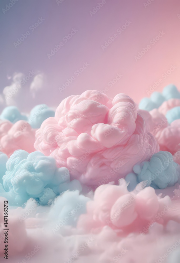 Fototapeta premium Dreamy pastel gradient, soft cotton candy texture, style, subtle, delicate