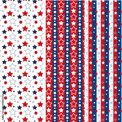 Pattern 4th of july star and stripe , red white blue , background