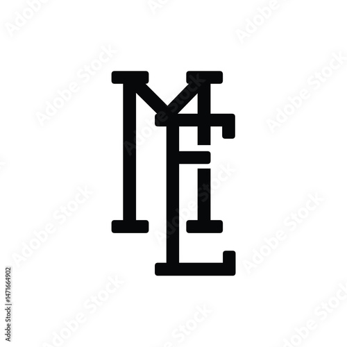 ME monogram logo design letter text name symbol monochrome logotype alphabet character simple logo