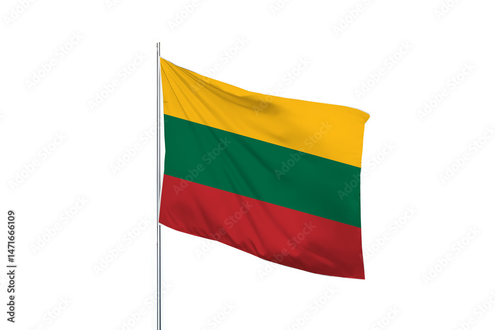 Obraz premium flag of Lithuania on white background