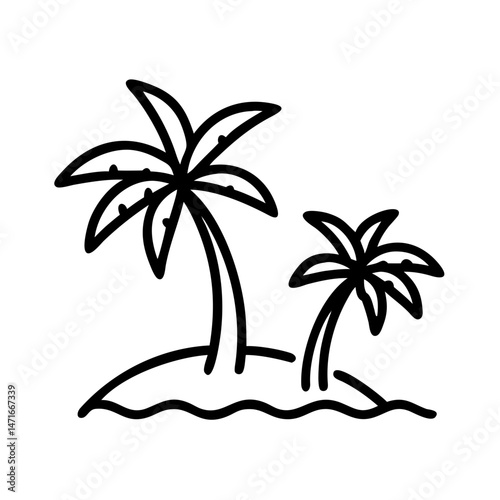 tropical island with palm trees