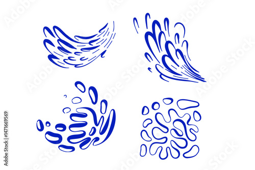 Random Shapes Organic Set. Outline 2d vector image. Backdrop.