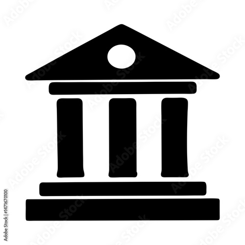 bank building vector icon silhouette
