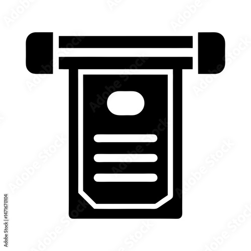 atm receipt icon silhouette vector  
