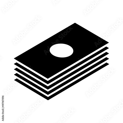 banknotes stack filled vector icon silhouette
