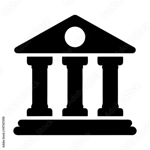 bank building icon silhouette

