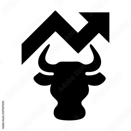 bull market icon silhouette vector  
