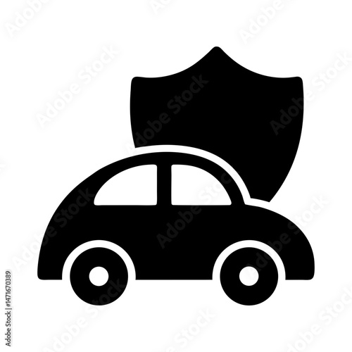 car insurance filled vector icon silhouette
