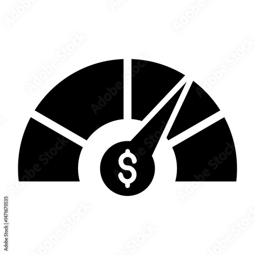 credit score gauge silhouette icon
