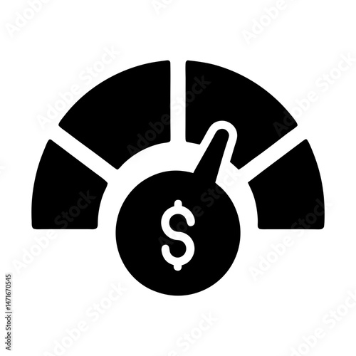 credit score icon meter vector
