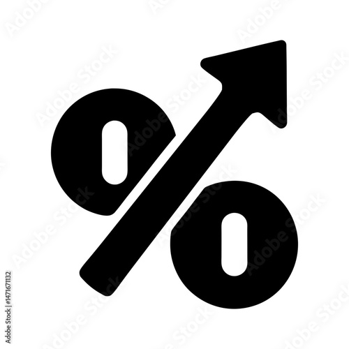 interest rate icon percentage silhouette
