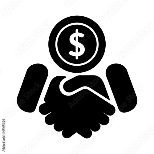 loan settlement icon handshake silhouette
