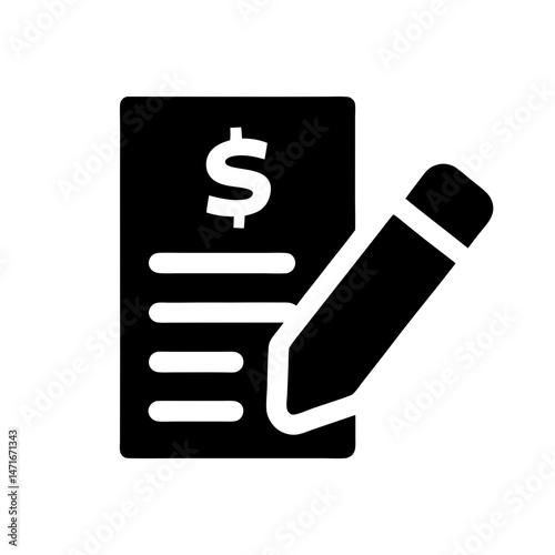loan approval icon silhouette document
