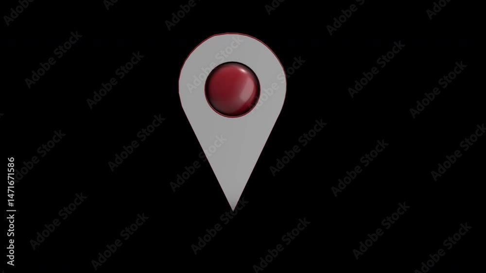 3D Map Location Icon Animation Loop 3D Map Location Icon Animation Loop