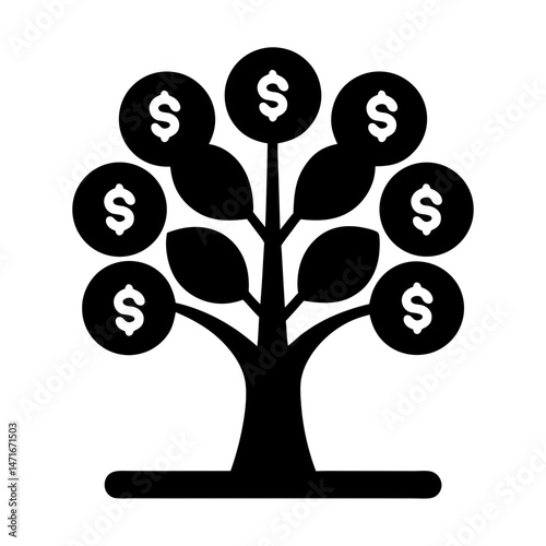money tree icon investment growth  
