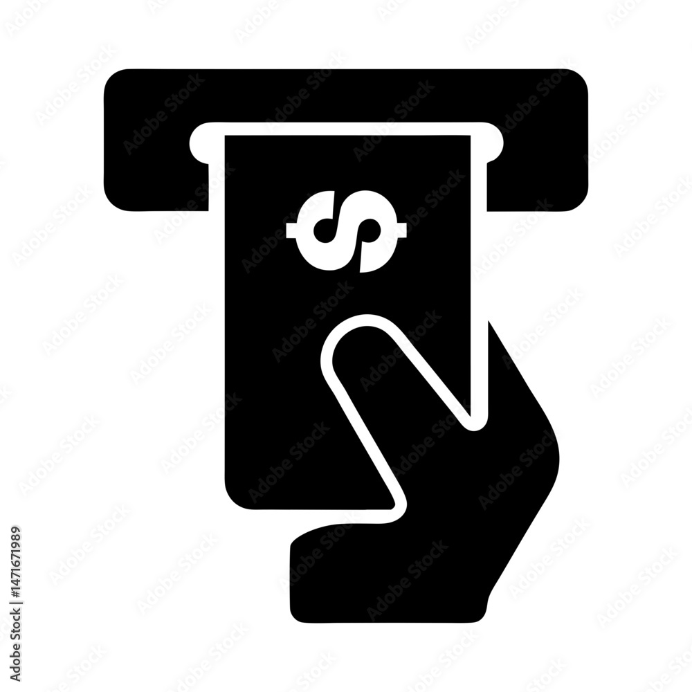 Naklejka premium withdrawal cash hand icon 