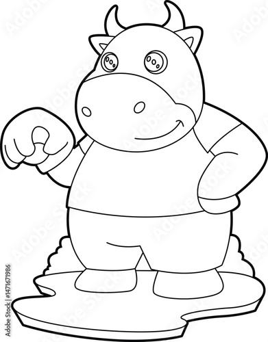 Bull Baseball Baseball glove Animal Vector Graphic Art Illustration