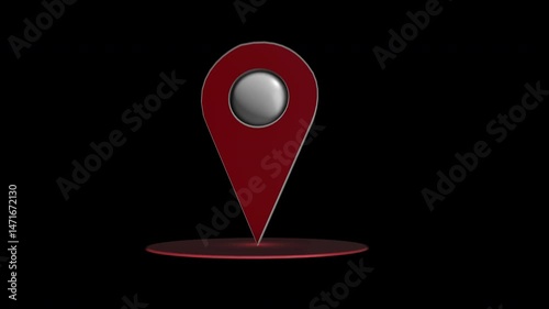 3D Map Location Icon Animation Loop