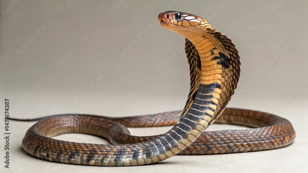 Fototapeta premium Chinese Cobra on studio background 