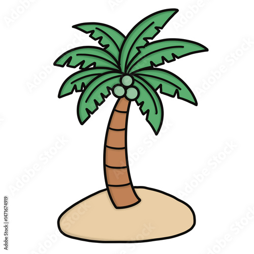 Palm tree in island 