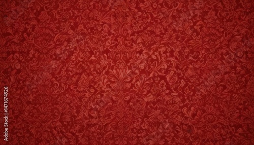 Intricate red damask wallpaper, opulent design , digital, elegant, interior