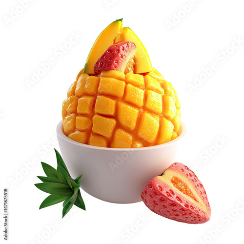 Mango and Strawberry Dessert Bowl photo
