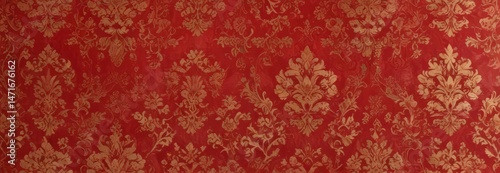 Crimson red damask with subtle gold highlights, luxurious wallpaper texture , wallpaper, rich, sophisticated