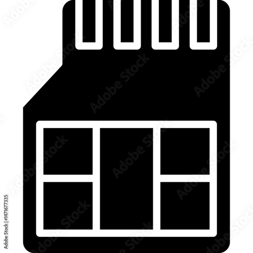 Memory Card Icon Vector Element
