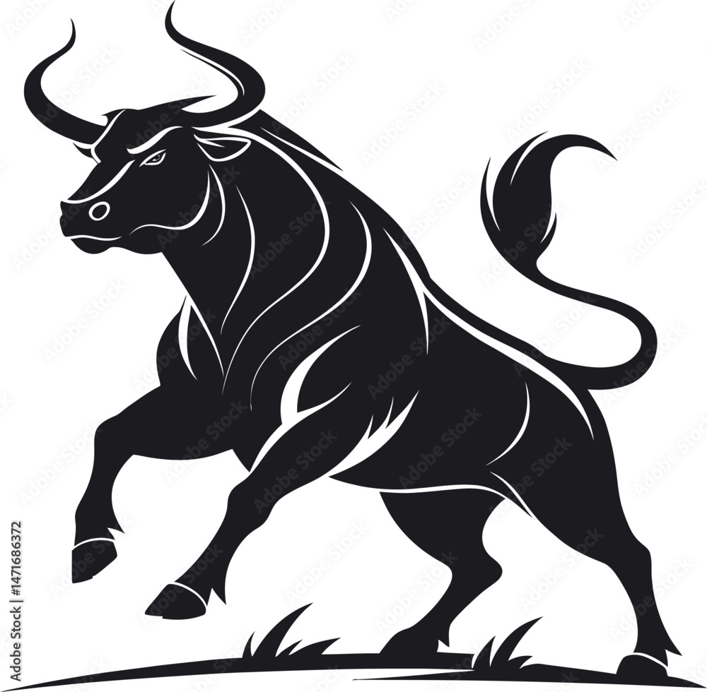 Fototapeta premium bull silhouette icon