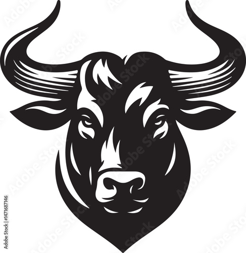 Silhouette bull heads vector